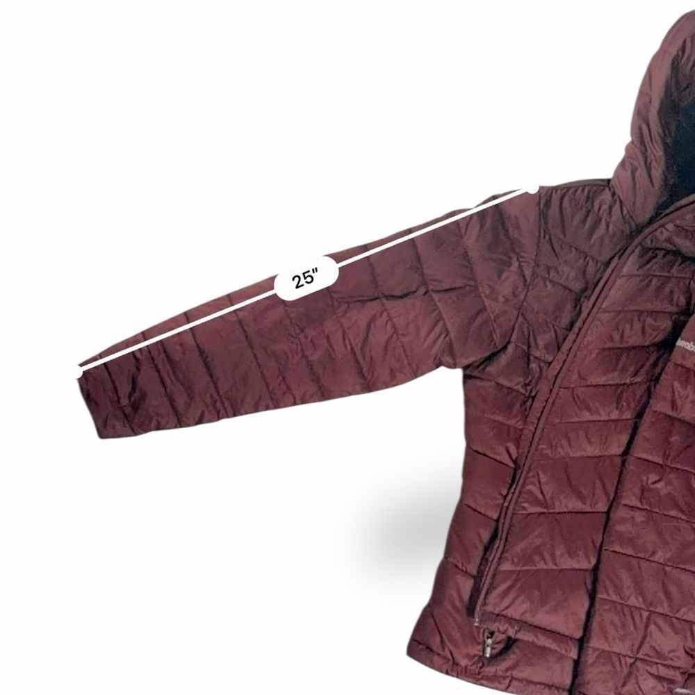 Columbia Womens Omni-Heat Insulated Hooded Burgundy Jacket L Winter Outdoor - Picture 14 of 17